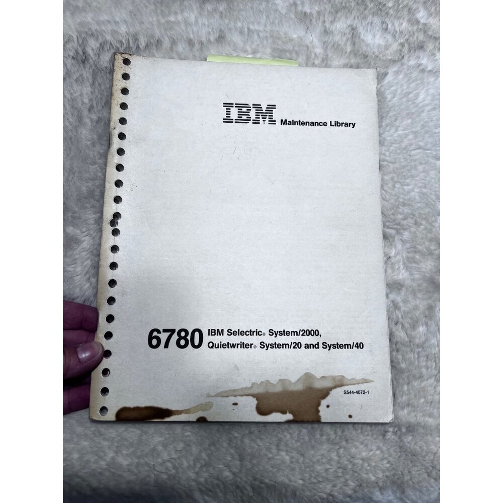 IBM Maintenance Library 6780 IBm Selectric system 2000 typewriter